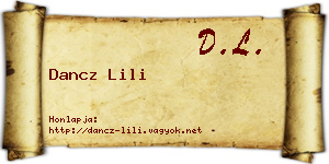 Dancz Lili névjegykártya